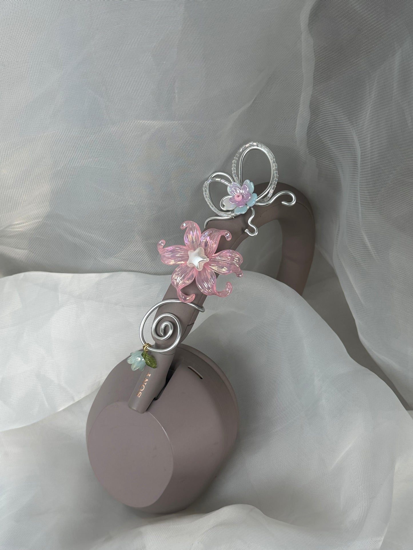 Butterfly Headphone Wrap 🦋 Handmade Headphone Accessory | Coquette Headset Charm | Fairycore Tech Decor